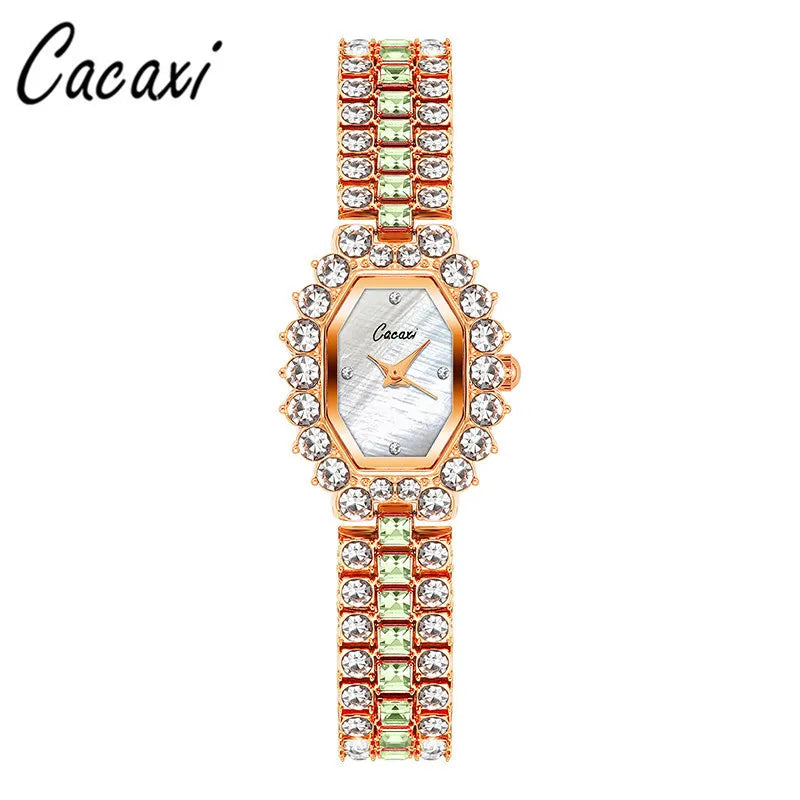 Luxurious Shiny Solid Color Jewelry Buckle Quartz Watch