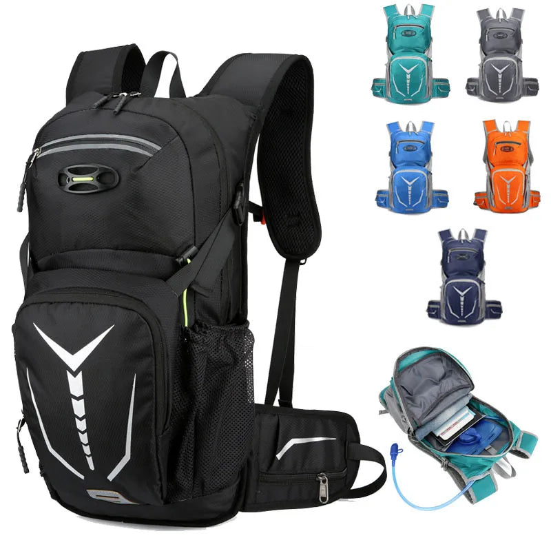 sports solid color square zipper functional backpack