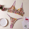 women's sexy flower sexy lingerie sets party embroidery underwire bra low waist thong sexy lingerie