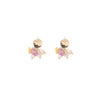 1 Pair 925 Sterling Silver Freshwater Pearl Flower Drop Earrings