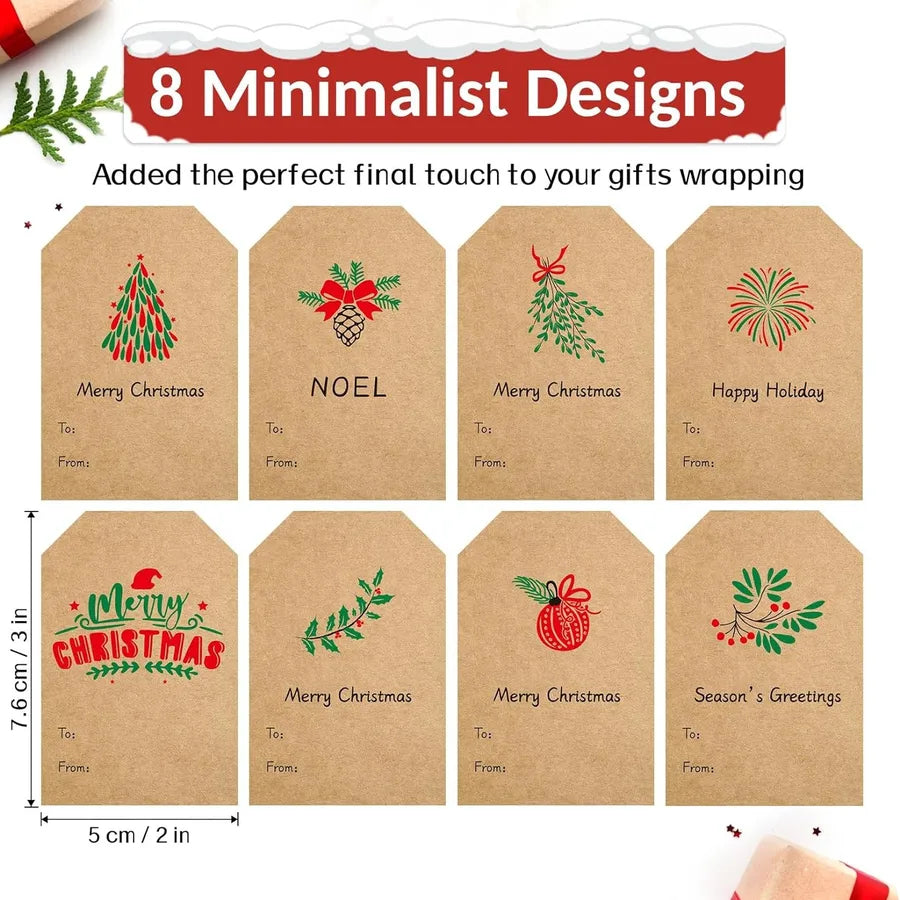 Handmade Christmas Thank You Gift Decorations 10 Pack Adhesive Labels Stickers Craft Series Paper Not Dry