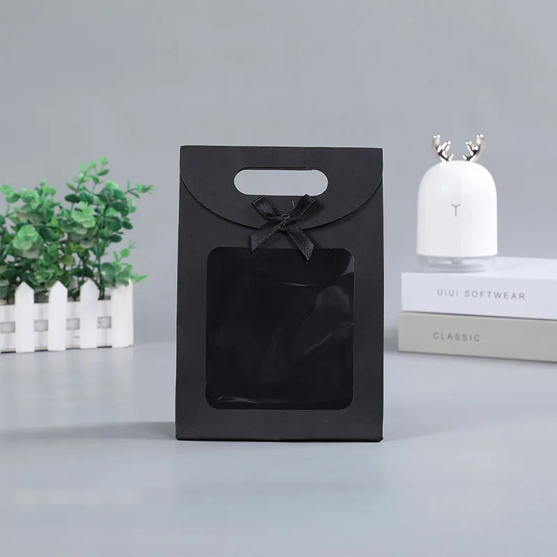 valentine's day fashion solid color kraft paper wedding gift bags