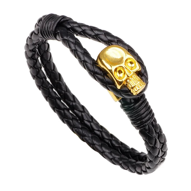 Fashion Skull Artificial Gemstones Halloween Men'S Bracelets
