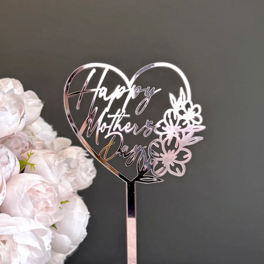Mother'S Day Romantic Letter Flower Butterfly Acrylic Party Cake Decorating Supplies Party Supplies Cake Decorating Supplies 1 Piece
