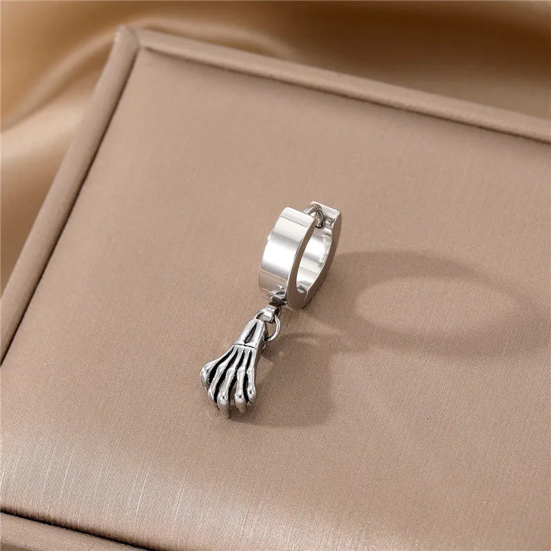 1 Piece Halloween Vintage Style Skull Plating Stainless Steel Dangling Earrings