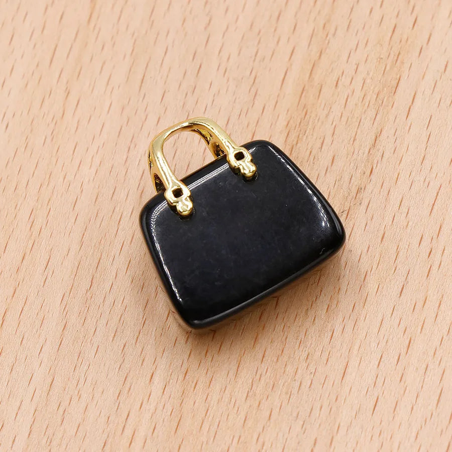 Natural crystal stone mini handbag powder crystal diy pendant ins wind powder crystal decoration creative  wholesale