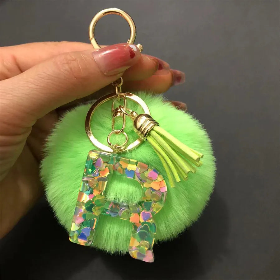 Simple Style Classic Style Letter Hairball Resin Unisex Bag Pendant Keychain