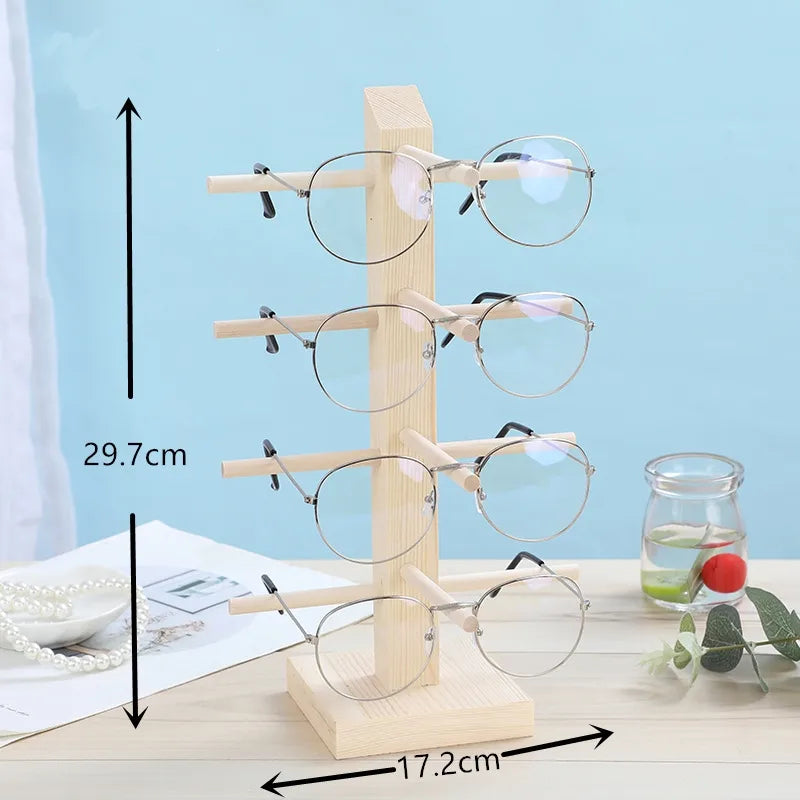 simple style geometric solid wood jewelry display