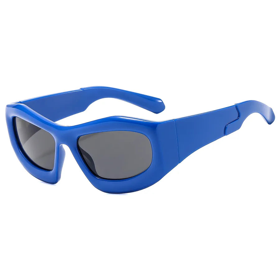 streetwear solid color pc special-shaped mirror full frame men's sunglasses