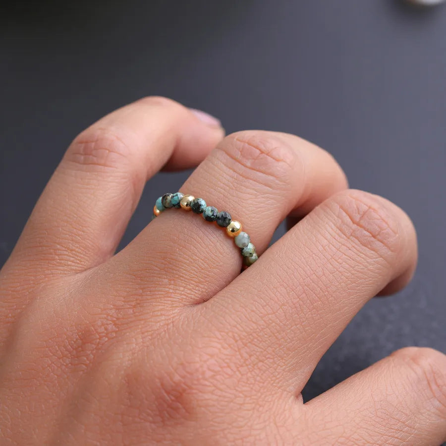 Classic Style Geometric natural stone Turquoise Rings In Bulk