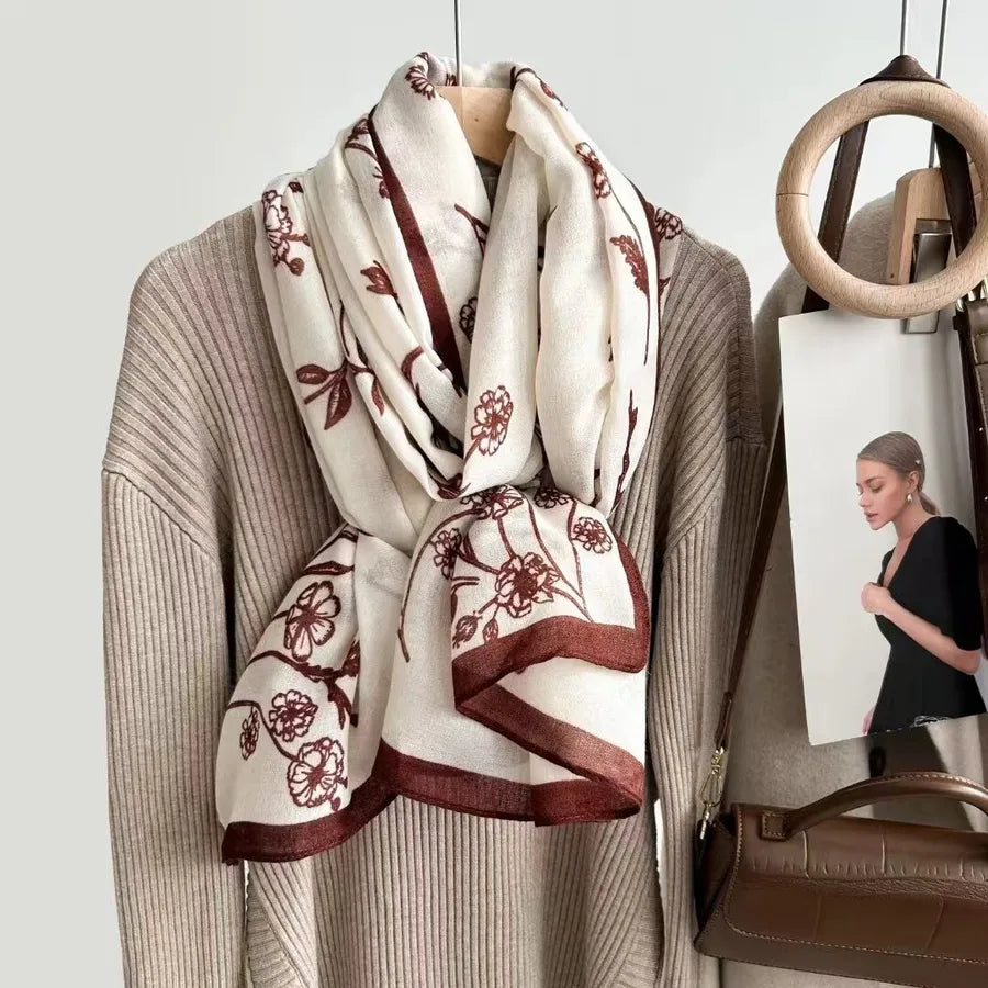 women's fashion star heart shape cotton and linen printing cotton linen scarves