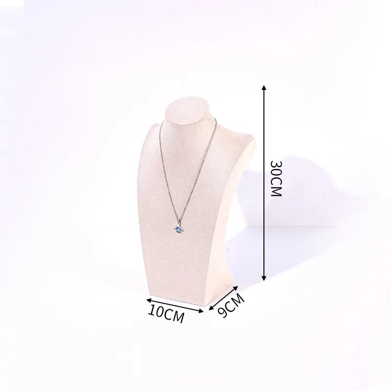 Velvet Necklace Display Stand Counter Top Jewelry Model Holder H-Shape Composite Paperboard And Velvet High-End Feel Stitching