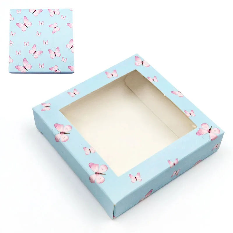 new square butterfly window false eyelash card paper box