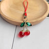 Cute Sweet Cherry Alloy Glass Bag Pendant Mobile Phone Chain