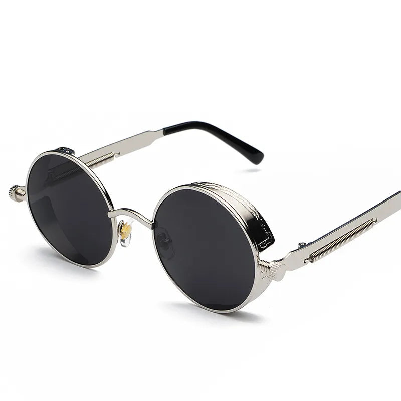 hip-hop punk streetwear round pc round frame full frame men's sunglasses