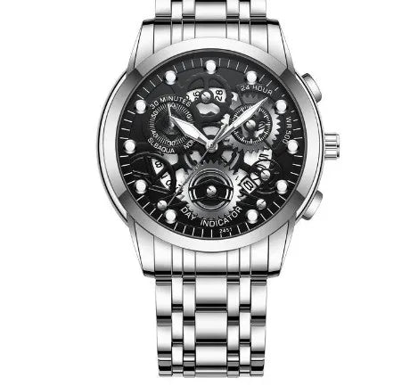business round double side snaps quartz men's watches
