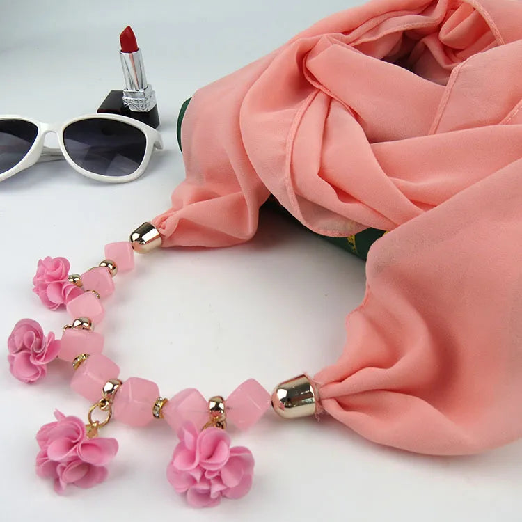 women's sweet flower chiffon kerchief