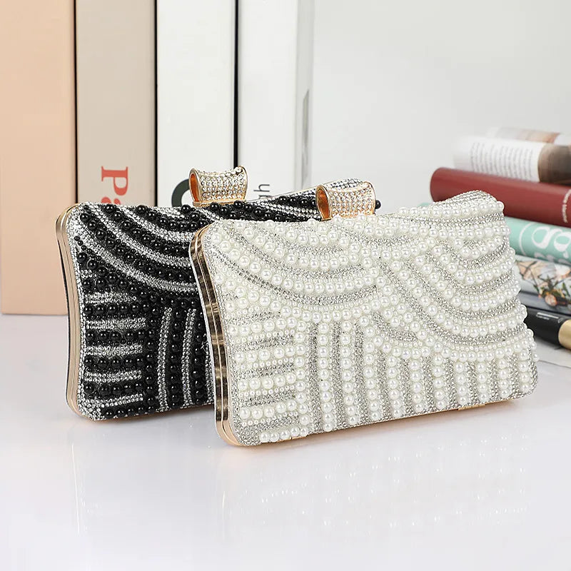 black white pu leather solid color square evening bags
