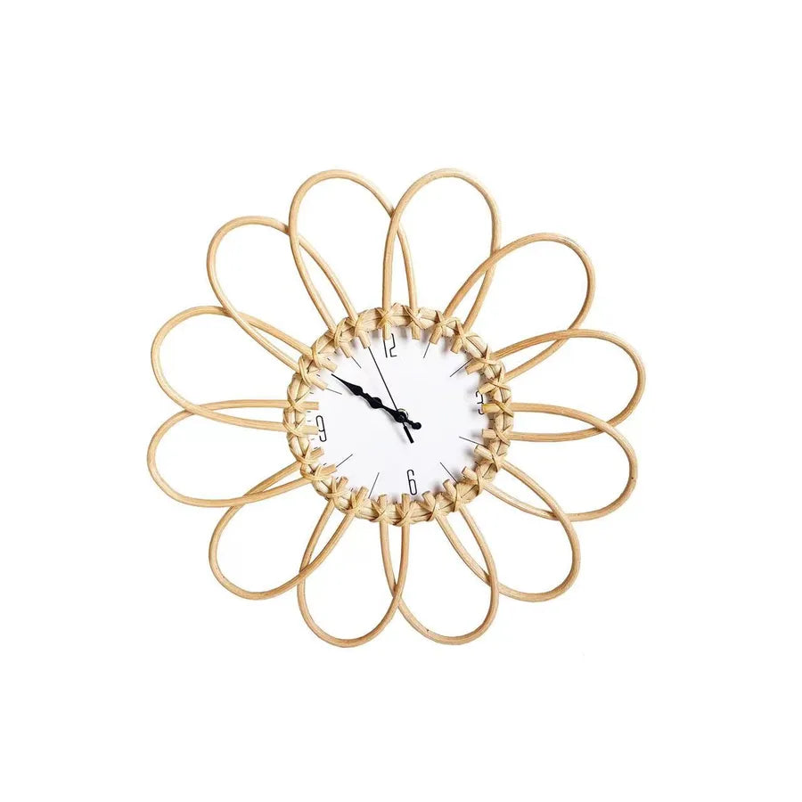 Nordic Simple Rattan Wall Clock Living Room Modern Household Wall Hanging Willow Rattan Clock Bedroom Distinctive Fashion Decoration