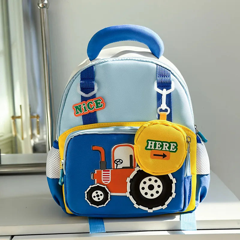 Vocabulary Words/Name Cartoon Car Casual Holiday School School Backpack Kids Backpack Functional Backpack