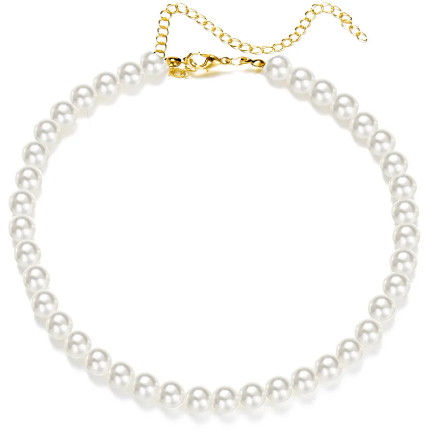 Fashion Geometric Imitation Pearl Wholesale Layered Necklaces