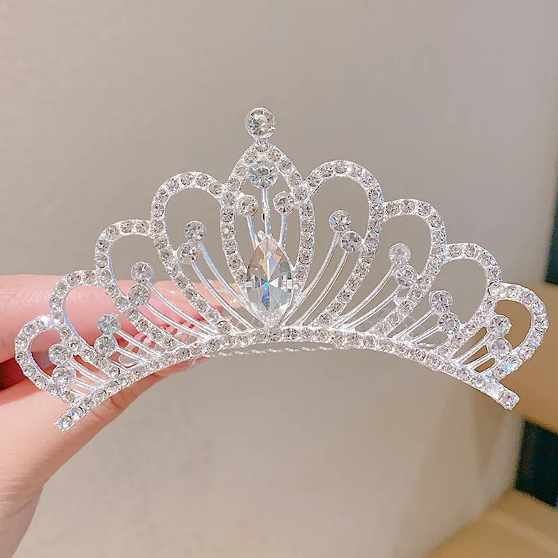 cute crown artificial crystal inlay artificial gemstones crown 1 piece