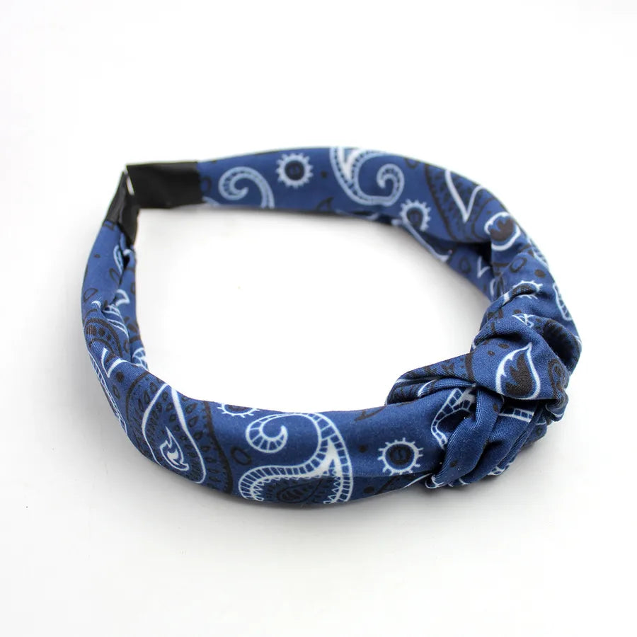 Equestrian Headband Western Cowboy Hair Accessories Cashew Flower Knotted Headband French Classic Elegant Headwear