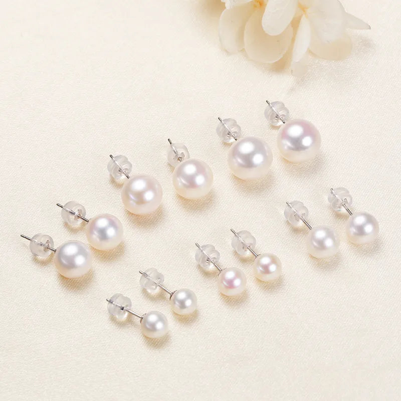 1 Pair Freshwater Pearl Freshwater pearl earrings Geometric Ear Studs