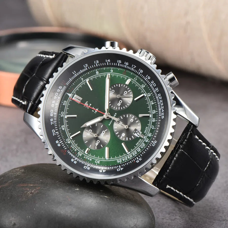 Business Simple Style Solid Color Butterfly Double Snap Quartz Men's Watches