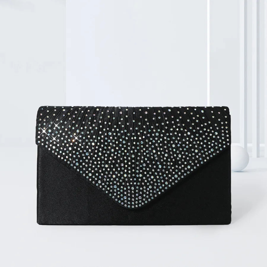 Women's black evening bag fashion clutch high-end banquet party banquet hot rhinestone evening bag bridesmaid bag
