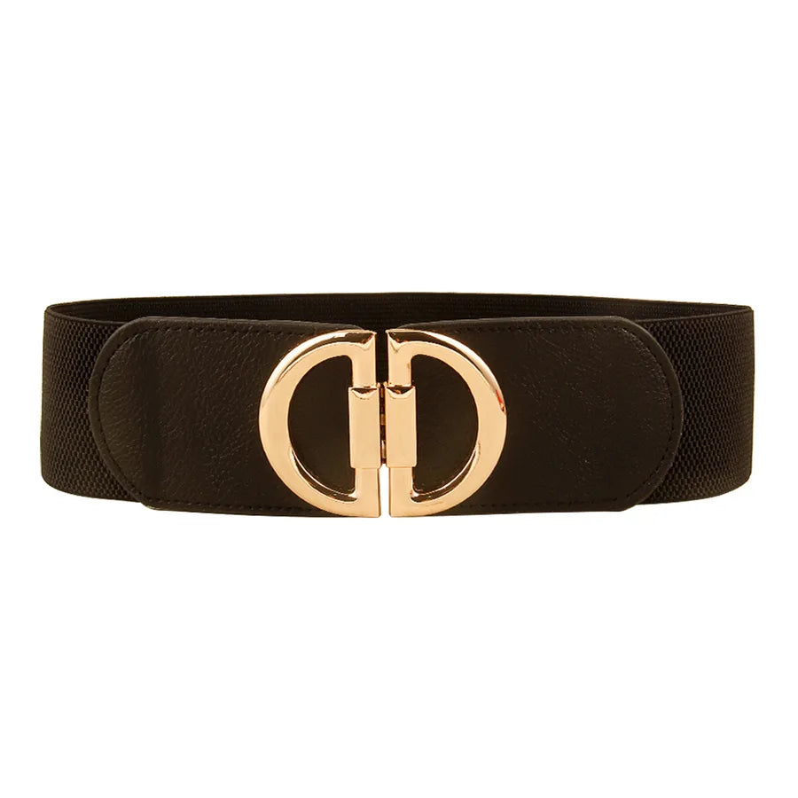 simple style solid color pu leather alloy plating women's leather belts