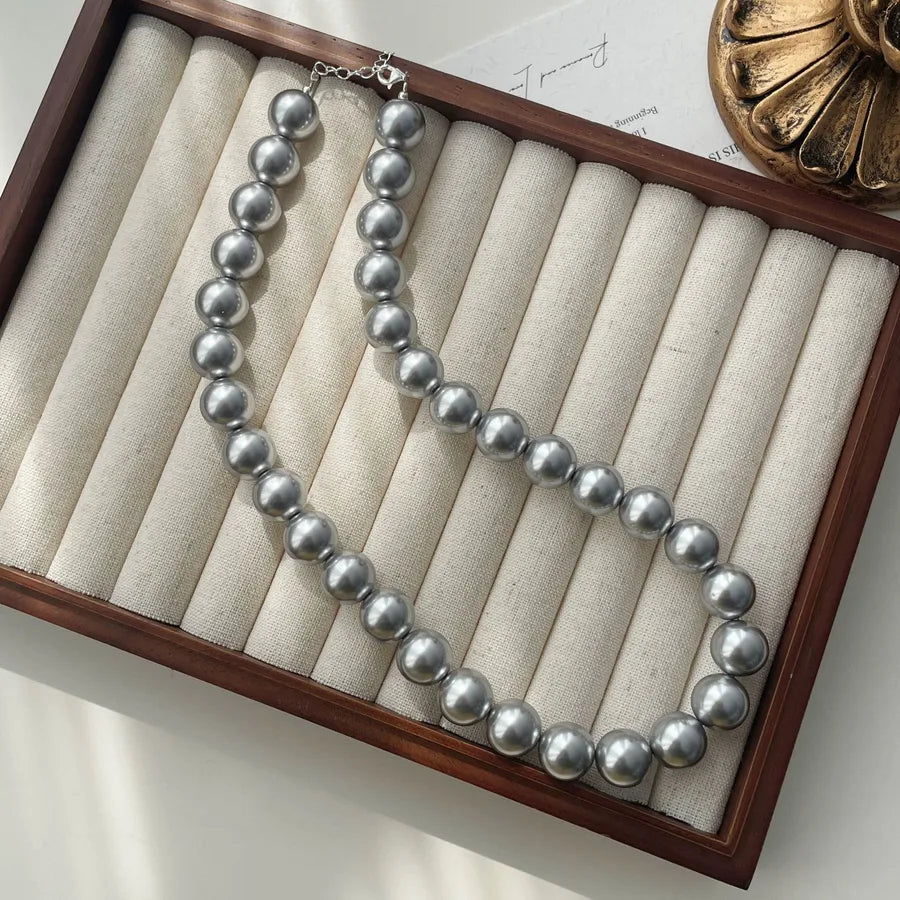 Elegant Simple Style Geometric 304 Stainless Steel Artificial Pearl Wholesale Necklace