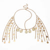 New Gold CCB Beauty Head Coin Metal Sequin Tassel Head Chain Women's Fashion Trend Geometric Pattern Alloy Hair Accessories