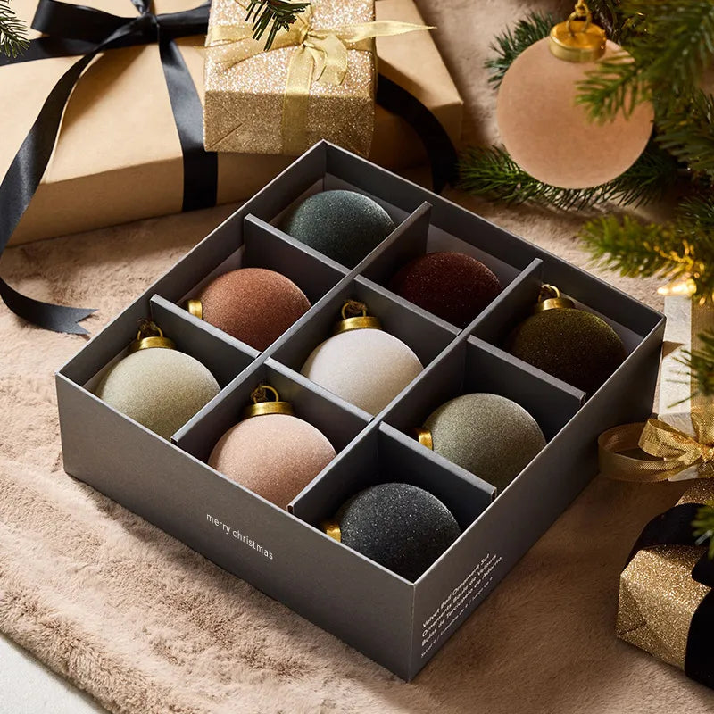 Christmas Velvet Ball Set New 8cm Flocking Swan Velvet Christmas Tree Decoration Plush Ornament European Style Christmas Decor