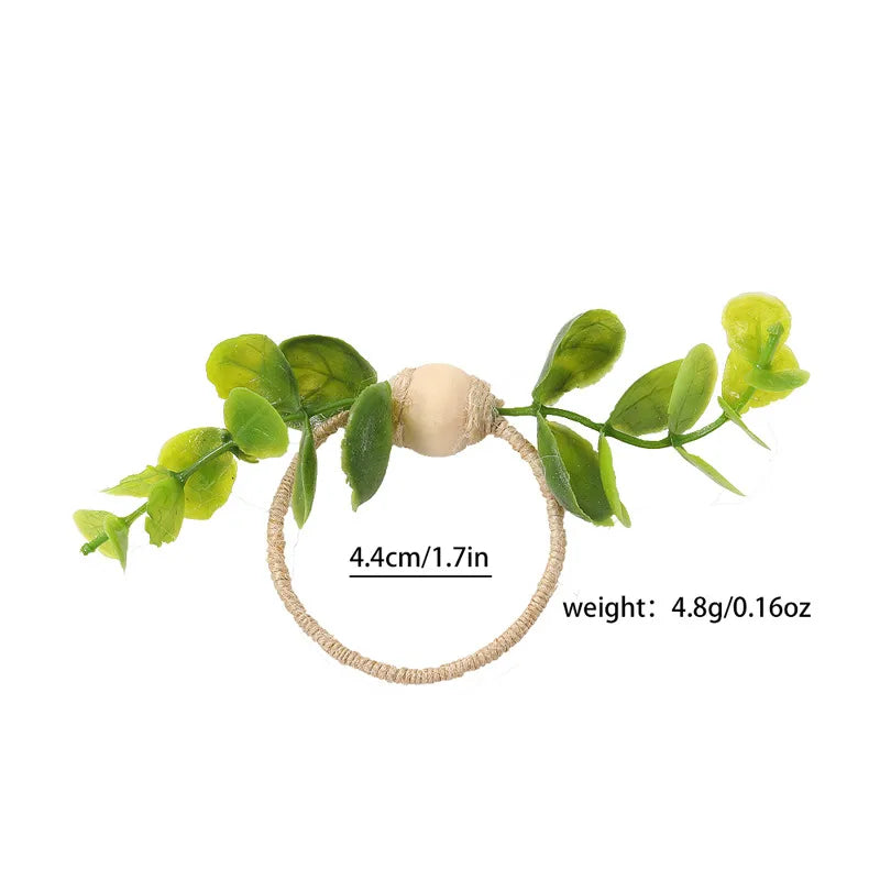Elegant Pastoral Flower Wood Napkin ring 1 Piece