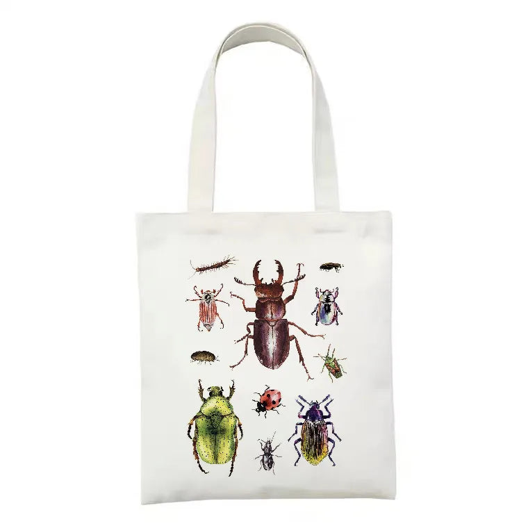 women's simple style artistic animal mushroom butterfly shopping bags