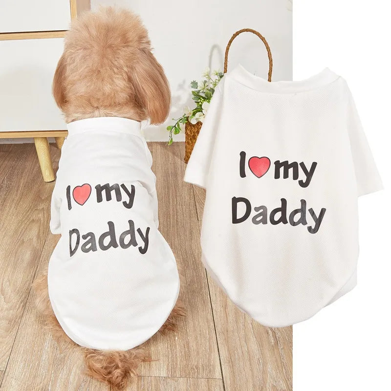 casual polyester cartoon letter heart shape pet clothing