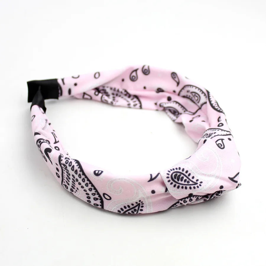 Equestrian Headband Western Cowboy Hair Accessories Cashew Flower Knotted Headband French Classic Elegant Headwear