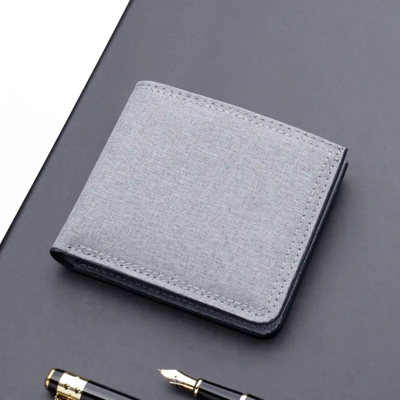 men's short canvas wallet wallet men's zipper wallet men's denim new men's non-standard ultra-thin
