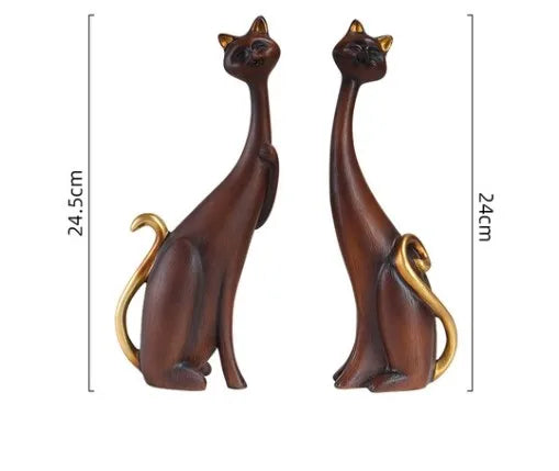 retro artistic cat synthetic resin ornaments artificial decorations