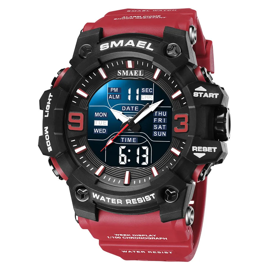 simple style solid color buckle electronic men's watches