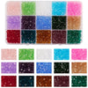 1 Box Glass Printing Solid Color Beads
