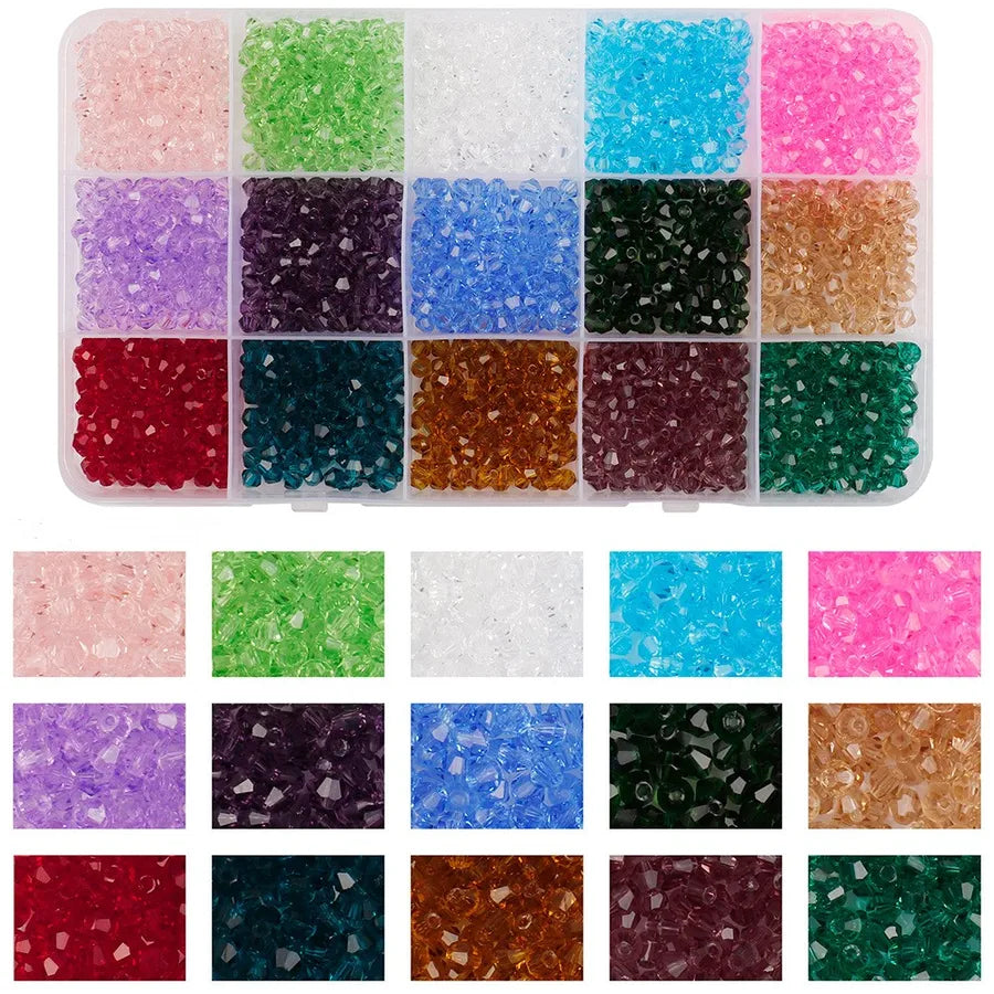 1 Box Glass Printing Solid Color Beads