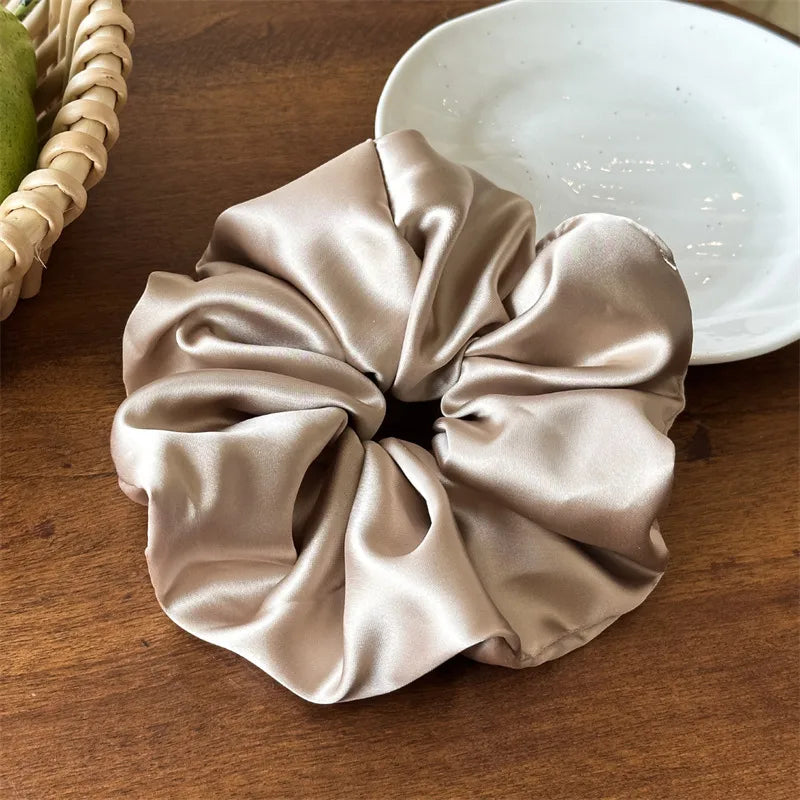 Elegant Lady Advanced Sense Women's Solid Color satin Hair Tie
