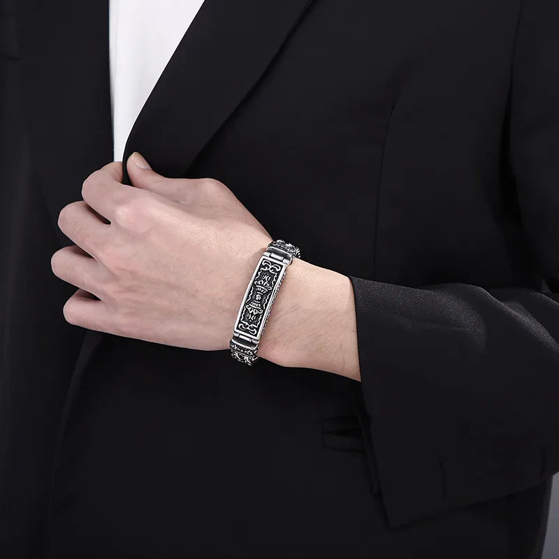 hip-hop geometric titanium steel stripe bracelets 1 piece