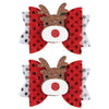 Christmas Tree Butterfly Knot Hair Clip Children's Party Girl Accessories Cute Cartoon Edge Hair Decorations Leather Material