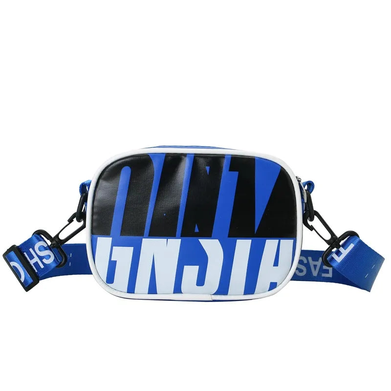 Boy'S Pu Leather Vocabulary Words/Name Streetwear Square Zipper Fanny Pack