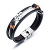 Retro Guitar Pu Leather Titanium Steel Men's Bangle