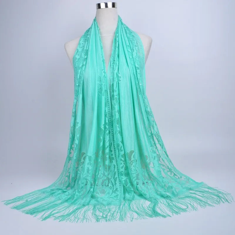 women's streetwear solid color polyester tassel winter scarves