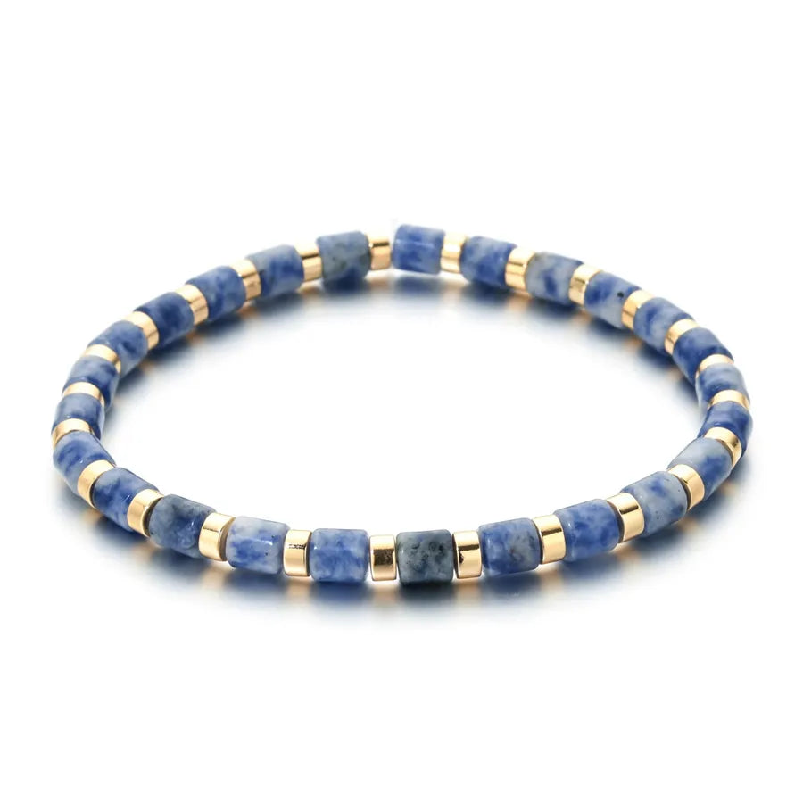 Ethnic Style Geometric natural stone Agate Beaded Chain Bracelets In Bulk
